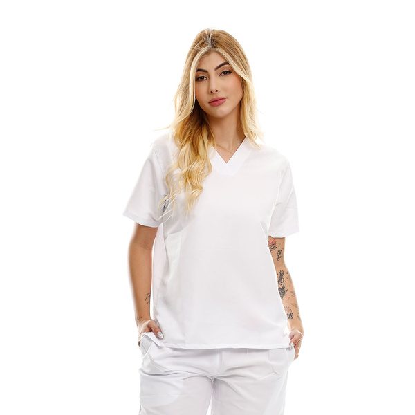 Camisa cuello V alimentos sin bolsillos 001901