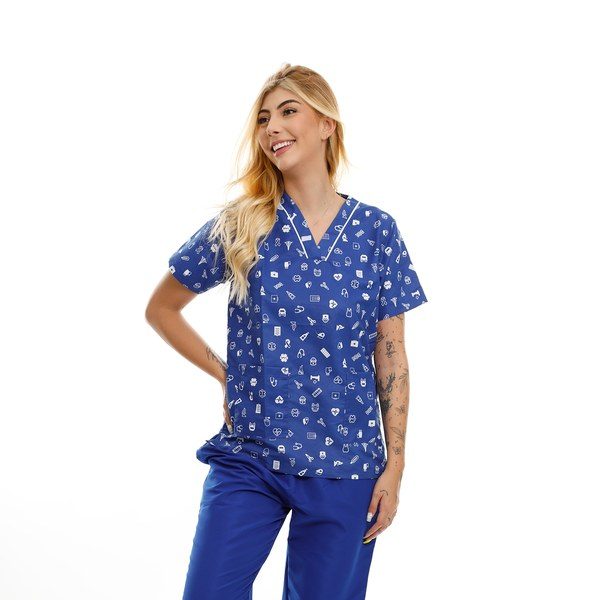 Camisón cuello V estampado antifluido 9898